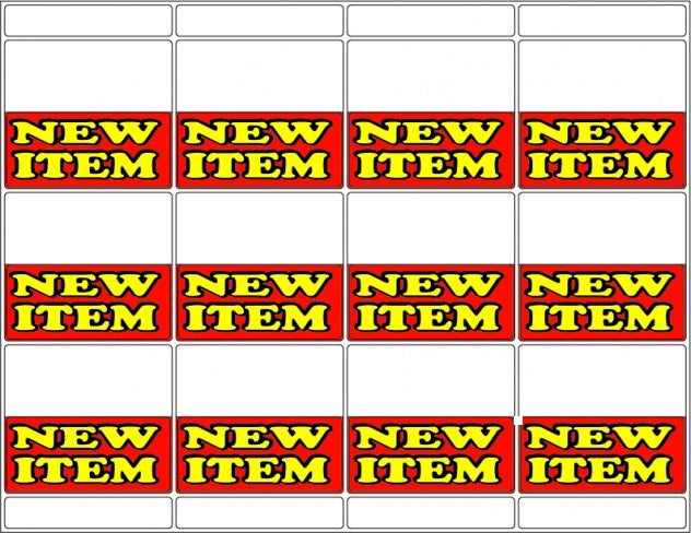 New Item Bib Tags for Supermarkets-600 Bib labels — screengemsinc
