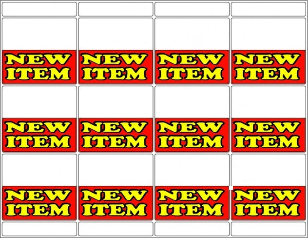 New Item Bib Tags for Supermarkets-600 Bib labels