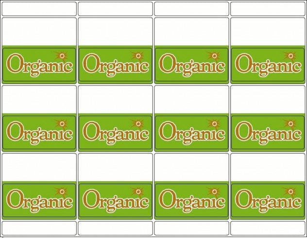 Organic Bib Tags for Supermarkets-600 Bib labels