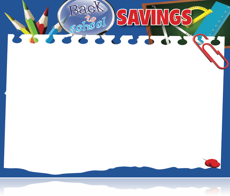 Back to School Shelf Signs Price Cards-11"W x 7"H -10 signs