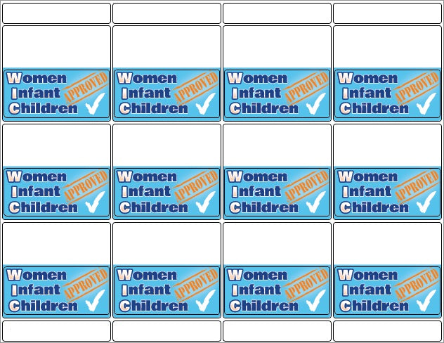 WIC Approved Vinyl Labels – Women Infant Children | 2.63"W x 2.38"H | 600 Labels