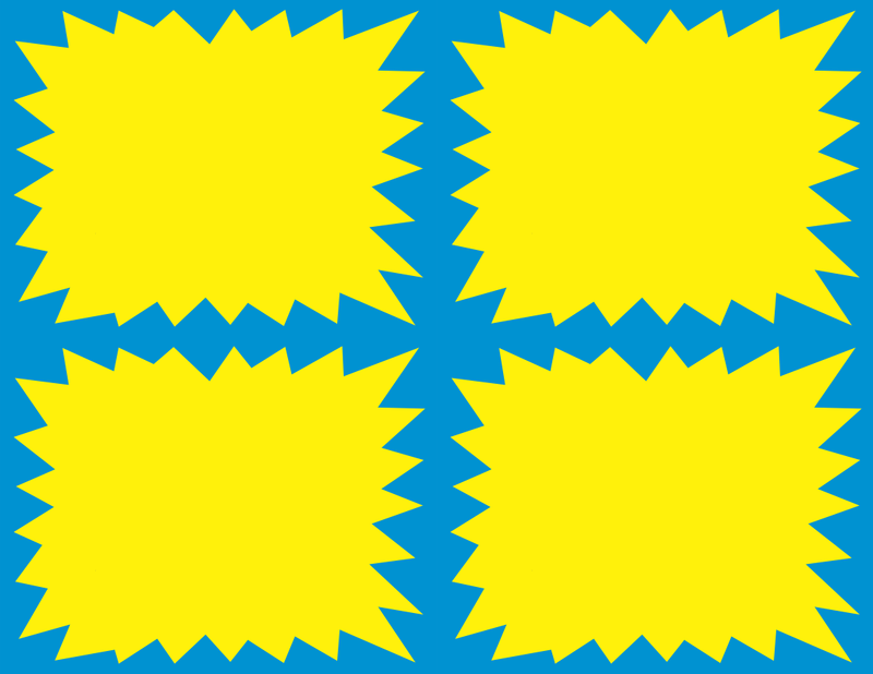 Blue and Yellow Shelf Signs Price Cards 11"W x 8.5"H-4 UP Laser Compatible-400 signs