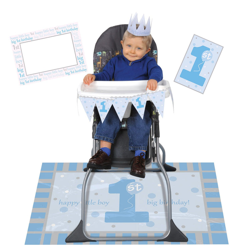 Baby 1st Birthday Highchair Decorating Kits-Blue -6 kits