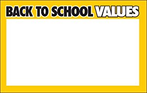 Back to School Values Shelf Signs Price Cards- 11 x 7-10 signs