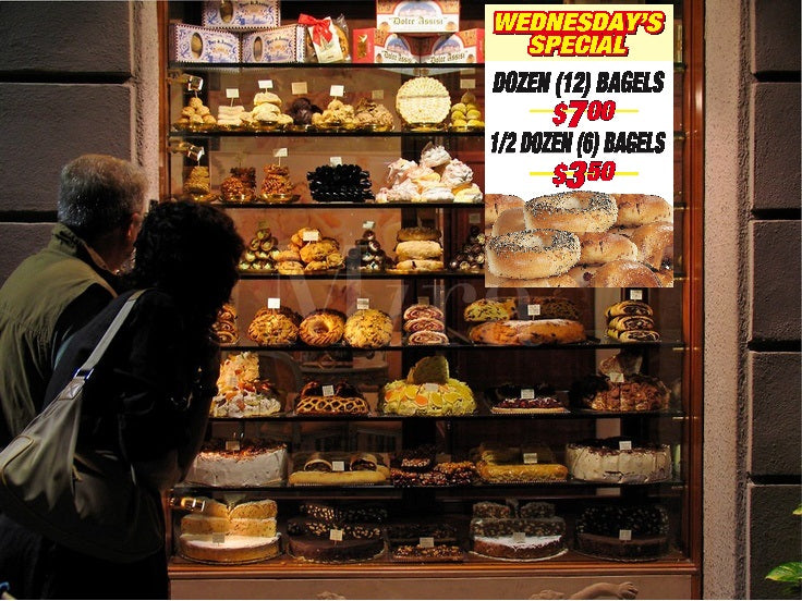 Bagels Window Sign Poster-36"W x 48"H