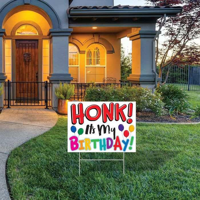 Honk It's My Birthday Lawn Yard Signs-6 pieces