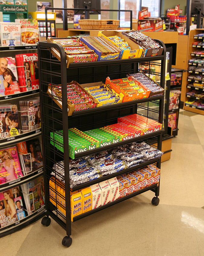 Black Metal 5-Shelf Endcap Display Rack