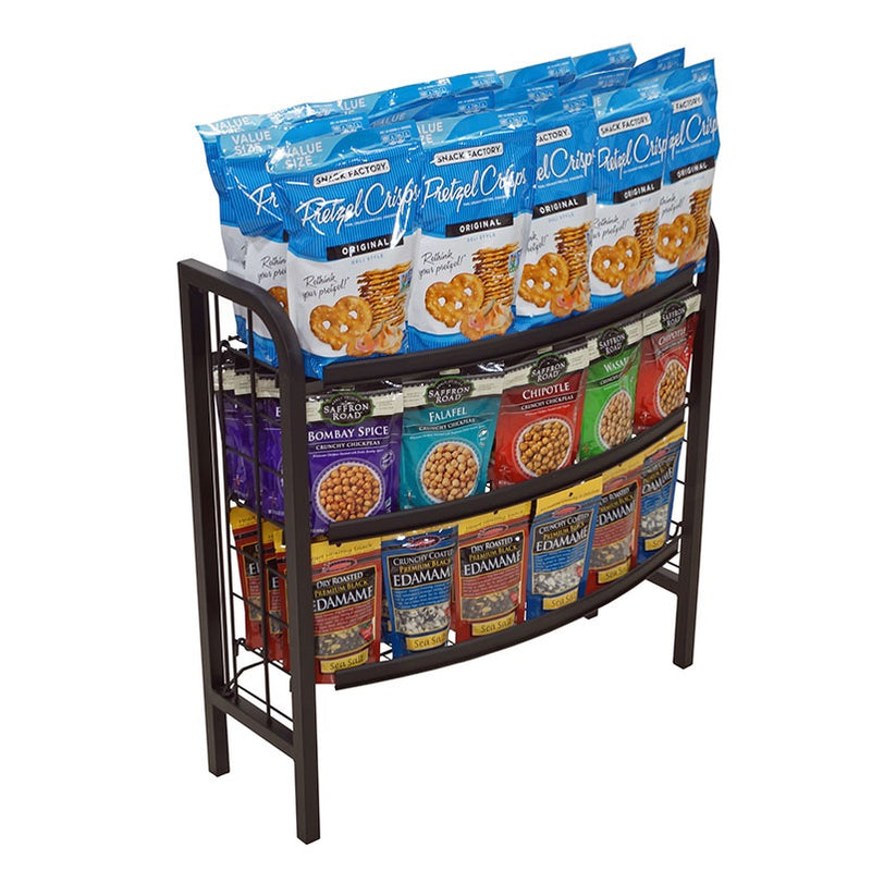Display Rack Sign Black 3 Shelf Metal Display Rack & Sign Holder — screengemsinc