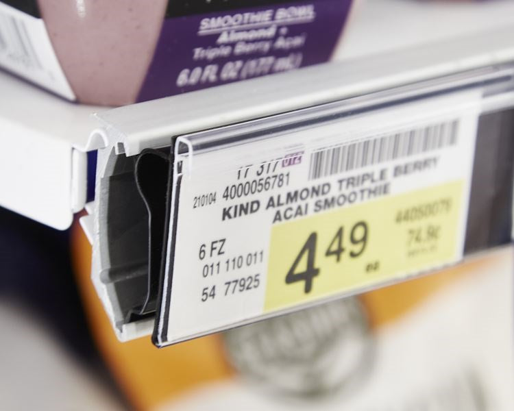 Black Snap In Price Channel Info Strips w/Gripper for Cooler-Freezer Shelves