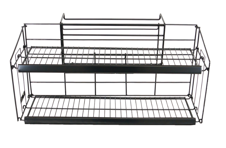 Black Metal 2 Shelf Cooler Mount Baskets- 2 units