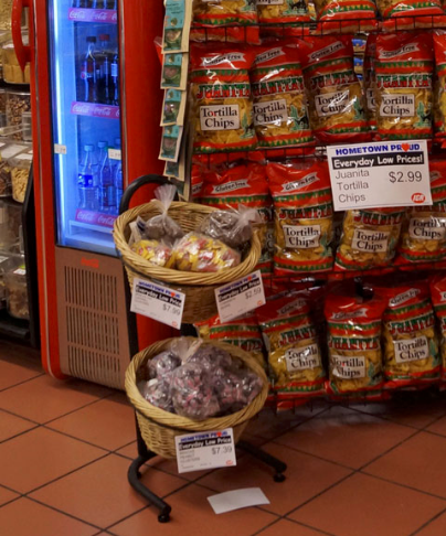 Black Metal Countertop 2-Tier Basket Stand with 2 Brown Wicker Baskets & Liners