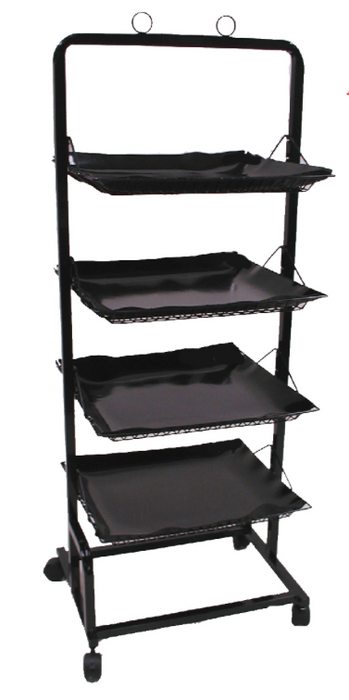 Black Metal Produce Rack with Shelf Liners