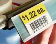 Black Plastic Flip Up Label Holder for Double Wire Cooler Shelf