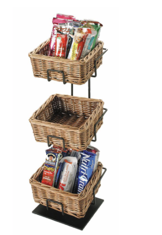 Black Wire 3-Tier Stand  - 6"L x 6"W x 20"H