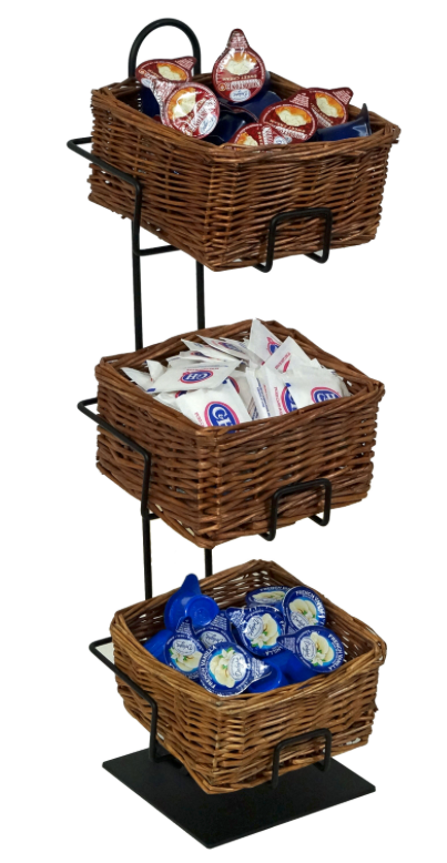 Black Wire 3-Tier Stand  - 6"L x 6"W x 20"H