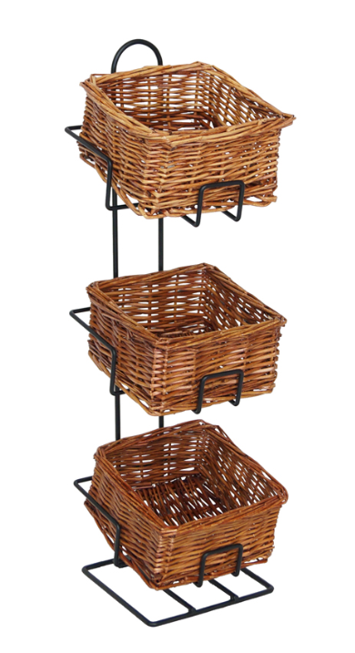 Black Wire 3-Tier Stand  - 6"L x 6"W x 20"H