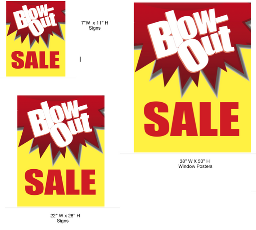 Blowout Sale Retail Sale Event Sign Kit