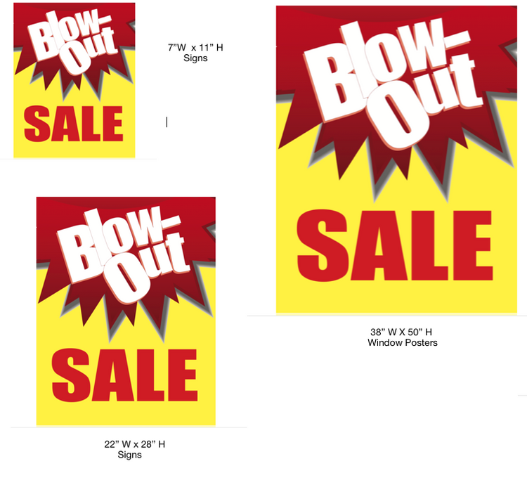 Blowout Sale Retail Sale Event Sign Kit
