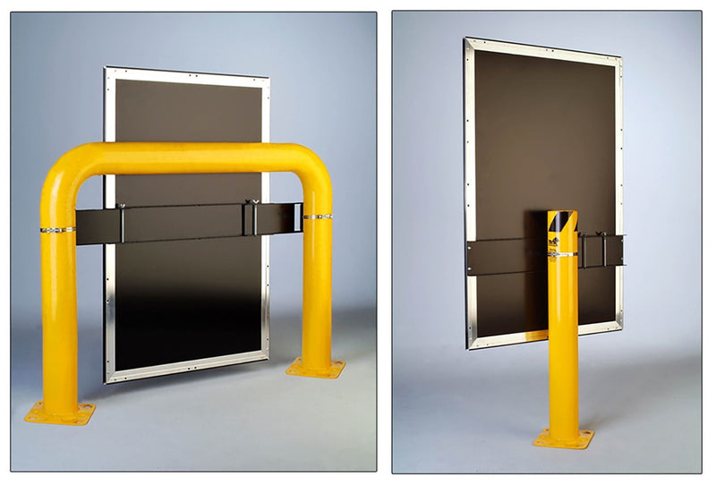 Bollard Post Silver Sign Frame & Mounting Hardware Kit