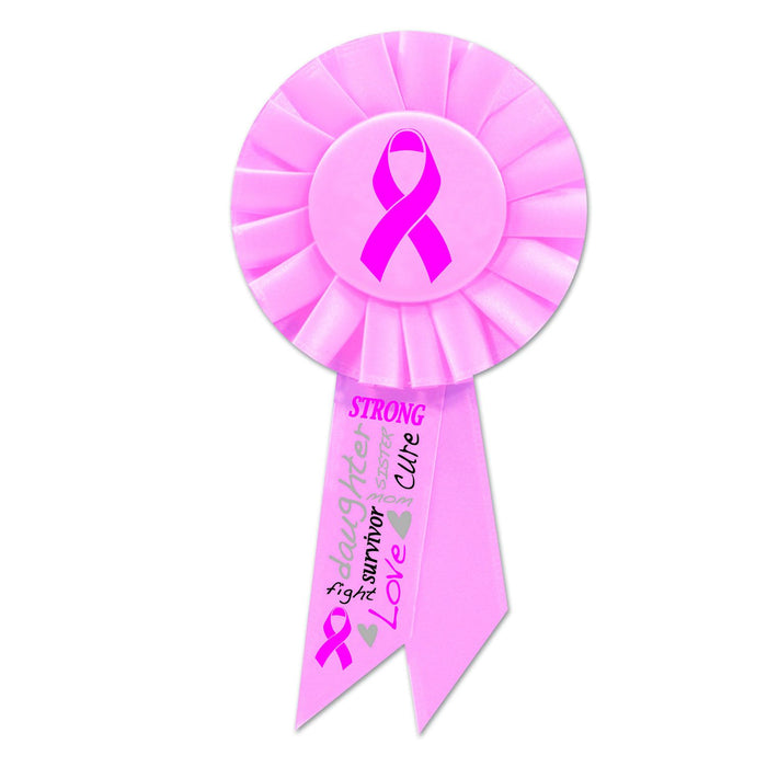 Breast Cancer Awareness Pink Ribbon Rosette -6 pieces