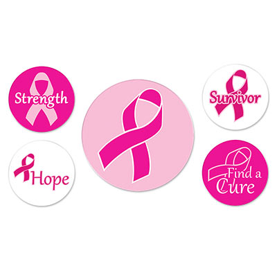 Breast Cancer Awareness Pink Ribbon Employee Buttons