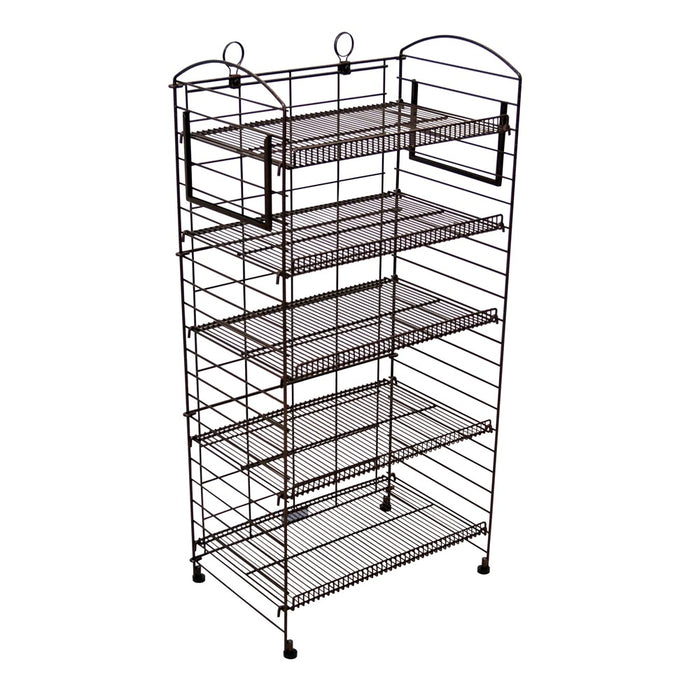 Bronze Wire Fold-Up 5 Shelves Display Rack-16"W