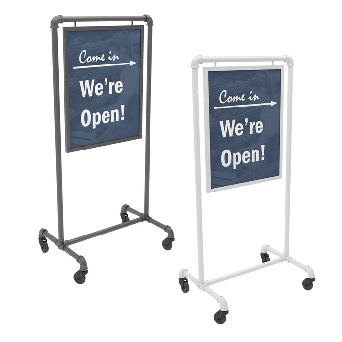 Industrial Design Bulletin Sign Holders w/ Casters