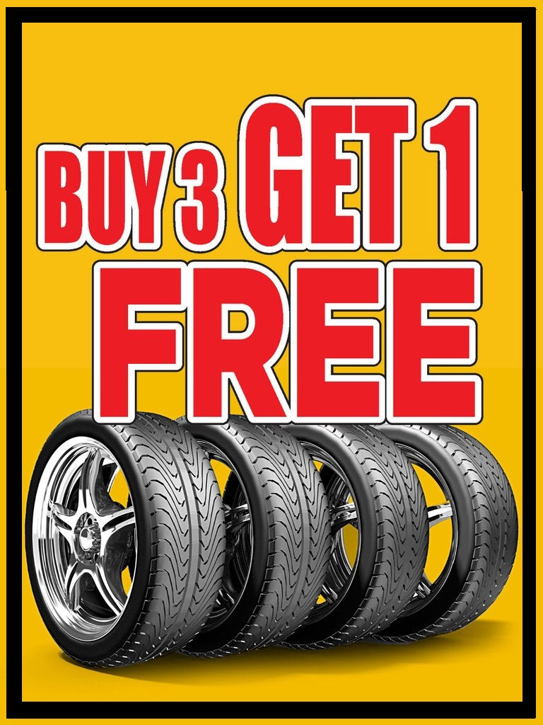 Tire Sale Standard Posters-Floor Stand Stanchion Signs-Value Pack