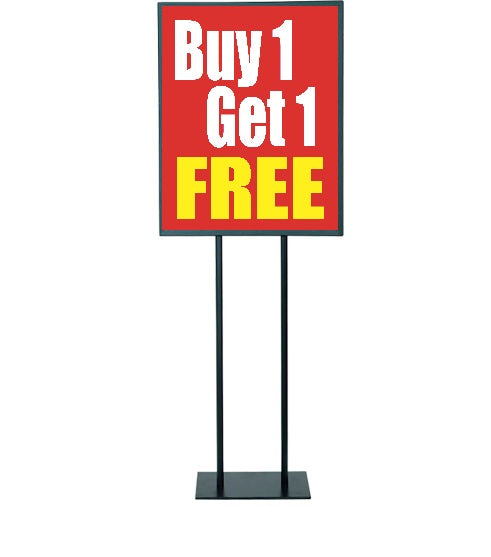 Buy 1 Get 1 Free Standard Poster-Floor Stand Savings Signs-22x28