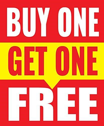 Buy One Get One Free Standard Poster Floor Stand Sign-Yellow-22x28