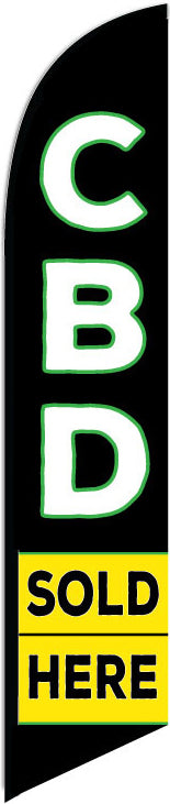 CBD Sold Here Feather Flag Kit – 11.5'H x 2.5'W | Complete Set