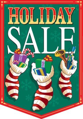 Christmas Holiday Sale Event Pennants-Stocking-14"W x 20"H -2 pieces