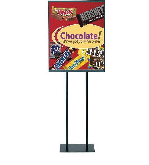 Chocolate Candy Bars Floor Stand Stanchion Sign-22" W x 28" H