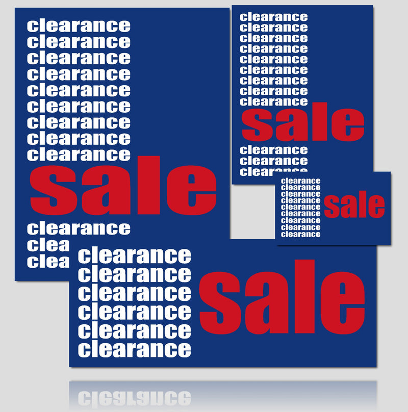 Mini Clearance Retail Sale Sign Kit-75 pieces