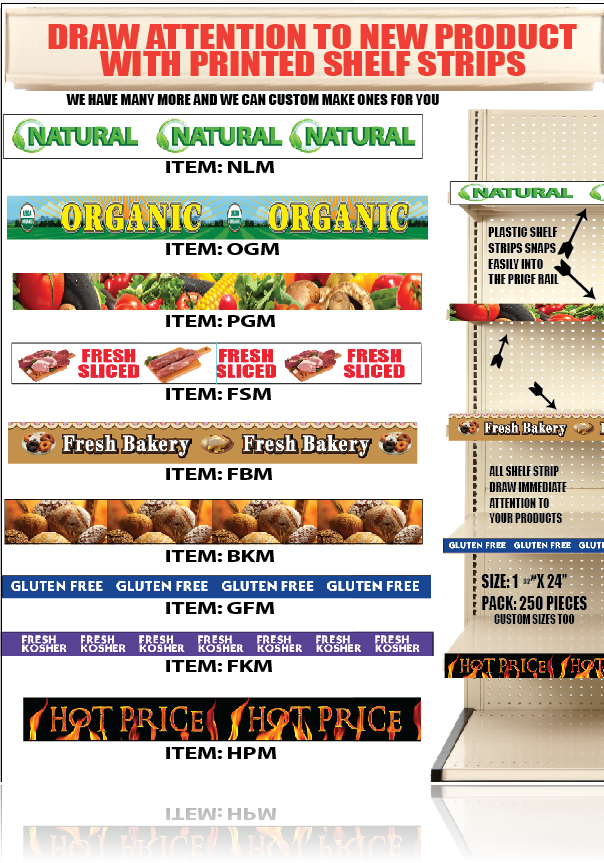 Consistent Low Price- Price Channel Shelf Molding Strips -12"W x 1.25"H -10 pieces