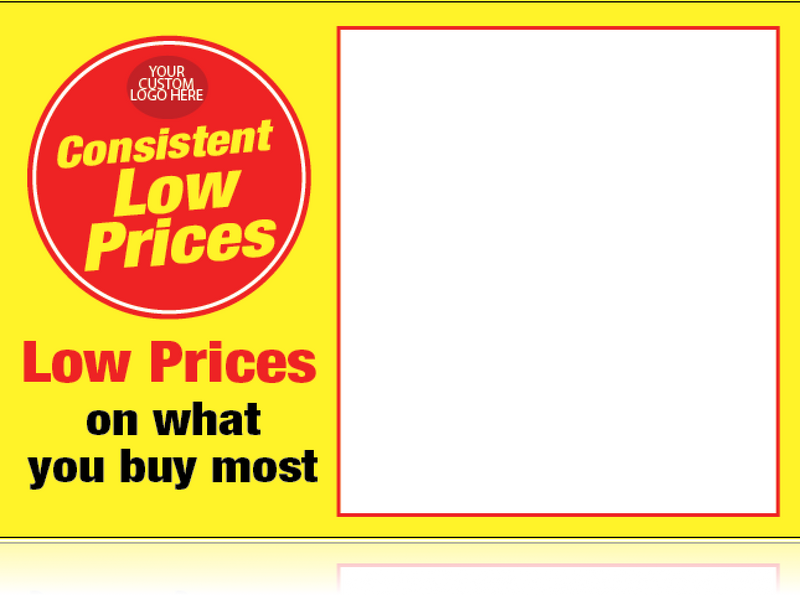 Consistent Low Prices Shelf Signs Price Cards-5.5"W x 3.5" H -1000 signs