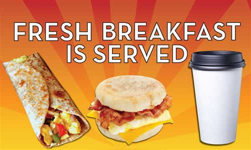 Ceiling Dangler Mobile Sign Breakfast