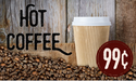 Ceiling Dangler Mobile Sign-Hot Coffee with Custom Price