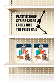 White Price Channel Molding Shelf Strips-48" x 1.25" -100 pieces - screengemsinc