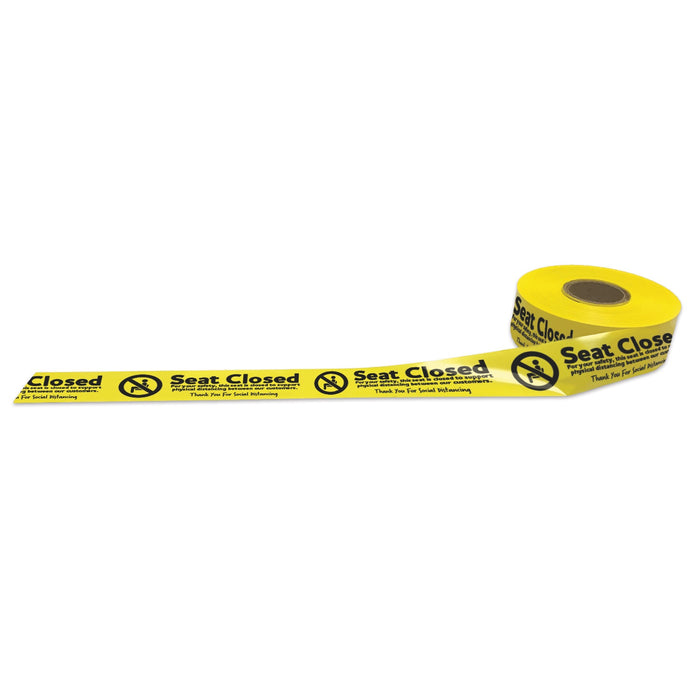 Social Distancing Seat Closed Safety Message Barricade Tape