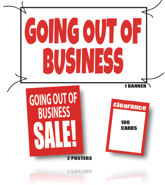 Going Out of Business Sale Sign Kit for Retail