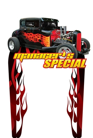 Manager's Special Dry Erase Hot Rod Sign-41" W X 60" H