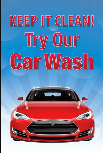 Car Wash Sidewalk A Frame Sign Insert-24" W x 36"H