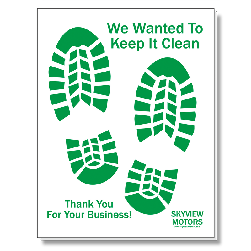 Car Padded Paper Floor Mats-Custom Printed