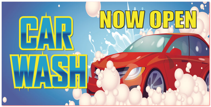 Car Wash Now Open Banner