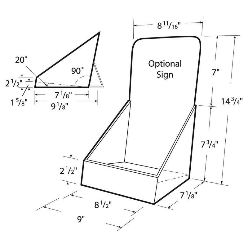 Cardboard Countertop Slant Back Display Dump Bins- 5 pieces