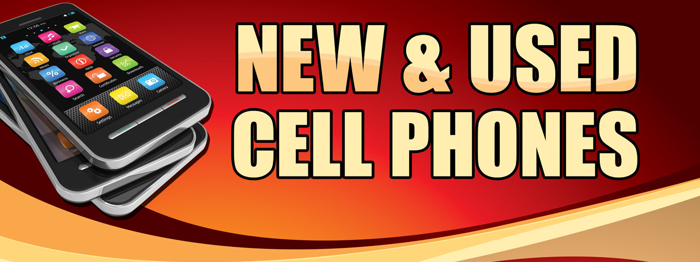 Cell Phone New & Used Vinyl Banner
