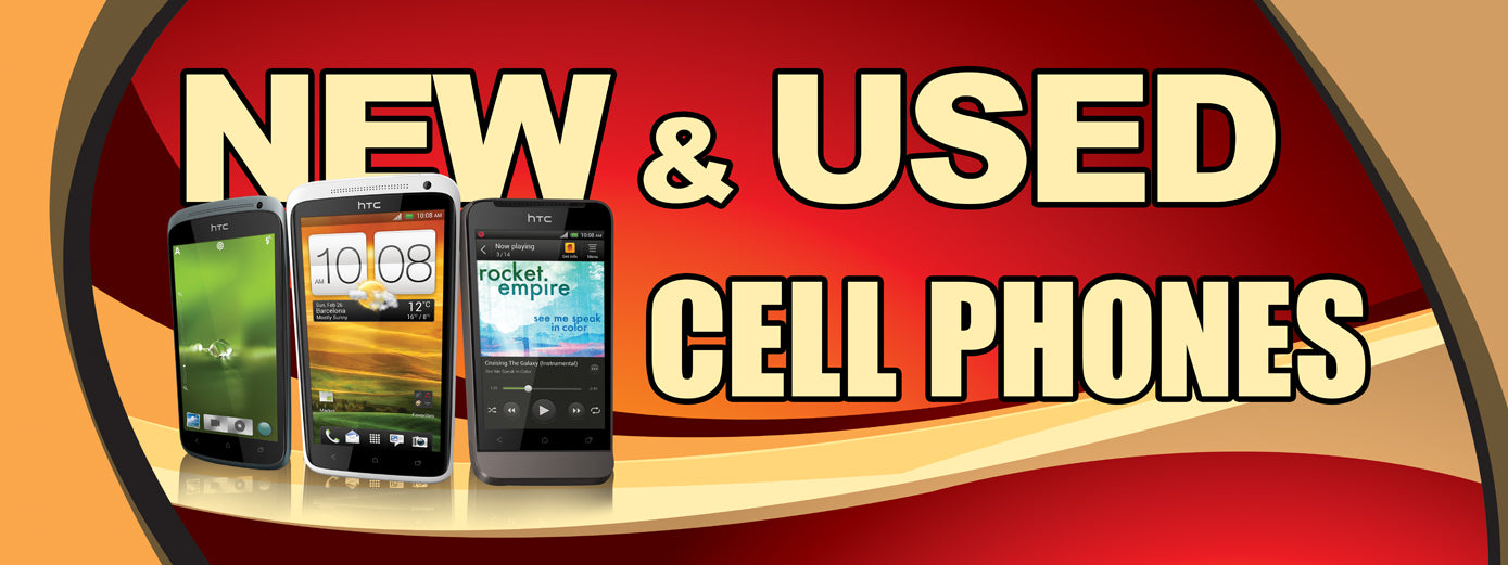 Cell Phone New & Used vinyl Banner