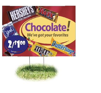 Chocolate Lawn Yard Signs-24"W x 18"H
