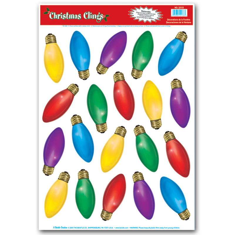 Christmas Static Clings -12 sheets per pack